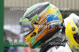 The helmet of Lewis Hamilton (GBR) Mercedes AMG F1. 23.11.2013. Formula 1 World Championship, Rd 19, Brazilian Grand Prix, Sao Paulo, Brazil, Qualifying Day.