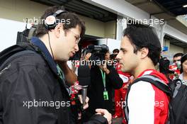 Felipe Massa (BRA) Ferrari interviewed by Felipe Motta (BRA) Journalist. 24.11.2013. Formula 1 World Championship, Rd 19, Brazilian Grand Prix, Sao Paulo, Brazil, Race Day.