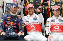 Mark Webber (AUS), Red Bull Racing and Jenson Button (GBR), McLaren Mercedes  24.11.2013. Formula 1 World Championship, Rd 19, Brazilian Grand Prix, Sao Paulo, Brazil, Race Day.