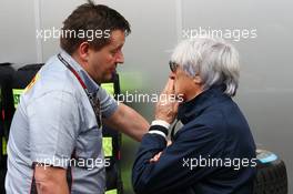 (L to R): Paul Hembery (GBR) Pirelli Motorsport Director with Bernie Ecclestone (GBR) CEO Formula One Group (FOM). 24.11.2013. Formula 1 World Championship, Rd 19, Brazilian Grand Prix, Sao Paulo, Brazil, Race Day.