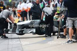 Lewis Hamilton (GBR) Mercedes AMG F1 W04 running the Pirelli development tyre. 07.06.2013. Formula 1 World Championship, Rd 7, Canadian Grand Prix, Montreal, Canada, Practice Day.