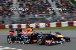 Sebastian Vettel (GER) Red Bull Racing RB9. 07.06.2013. Formula 1 World Championship, Rd 7, Canadian Grand Prix, Montreal, Canada, Practice Day.