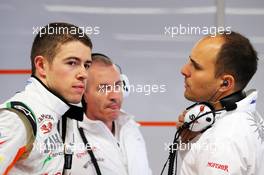 (L to R): Paul di Resta (GBR) Sahara Force India F1 with Gerry Convy (GBR) Personal Trainer and Gianpiero Lambiase (ITA) Sahara Force India F1 Engineer. 07.06.2013. Formula 1 World Championship, Rd 7, Canadian Grand Prix, Montreal, Canada, Practice Day.