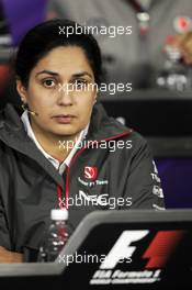 Monisha Kaltenborn (AUT) Sauber Team Principal in the FIA Press Conference. 07.06.2013. Formula 1 World Championship, Rd 7, Canadian Grand Prix, Montreal, Canada, Practice Day.