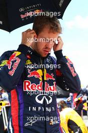 Sebastian Vettel (GER) Red Bull Racing on the grid. 09.06.2013. Formula 1 World Championship, Rd 7, Canadian Grand Prix, Montreal, Canada, Race Day.
