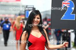 Grid girl. 09.06.2013. Formula 1 World Championship, Rd 7, Canadian Grand Prix, Montreal, Canada, Race Day.