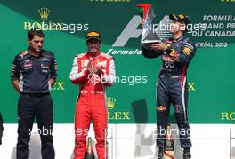 Fernando Alonso (ESP), Scuderia Ferrari, Sebastian Vettel (GER), Red Bull Racing and Lewis Hamilton (GBR), Mercedes Grand Prix  09.06.2013. Formula 1 World Championship, Rd 7, Canadian Grand Prix, Montreal, Canada, Race Day.