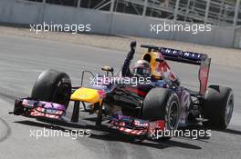 1st place Sebastian Vettel (GER) Red Bull Racing. 09.06.2013. Formula 1 World Championship, Rd 7, Canadian Grand Prix, Montreal, Canada, Race Day.