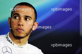 Lewis Hamilton (GBR) Mercedes AMG F1 in the FIA Press Conference. 09.06.2013. Formula 1 World Championship, Rd 7, Canadian Grand Prix, Montreal, Canada, Race Day.