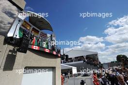 The podium (L to R): Fernando Alonso (ESP) Ferrari, second; Sebastian Vettel (GER) Red Bull Racing, race winner; Lewis Hamilton (GBR) Mercedes AMG F1, third. 09.06.2013. Formula 1 World Championship, Rd 7, Canadian Grand Prix, Montreal, Canada, Race Day.