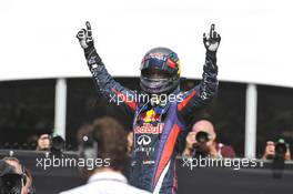 Race winner Sebastian Vettel (GER) Red Bull Racing celebrates in parc ferme. 09.06.2013. Formula 1 World Championship, Rd 7, Canadian Grand Prix, Montreal, Canada, Race Day.