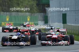 (L to R): Daniel Ricciardo (AUS) Scuderia Toro Rosso STR8 and Felipe Massa (BRA) Ferrari F138. 09.06.2013. Formula 1 World Championship, Rd 7, Canadian Grand Prix, Montreal, Canada, Race Day.