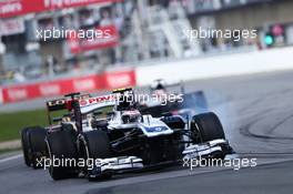 Valtteri Bottas (FIN) Williams FW35 locks up under braking. 09.06.2013. Formula 1 World Championship, Rd 7, Canadian Grand Prix, Montreal, Canada, Race Day.