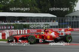 Felipe Massa (BRA) Ferrari F138 runs wide. 08.06.2013. Formula 1 World Championship, Rd 7, Canadian Grand Prix, Montreal, Canada, Qualifying Day.