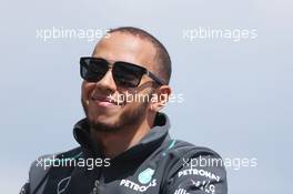 Lewis Hamilton (GBR) Mercedes AMG F1 on the drivers parade. 09.06.2013. Formula 1 World Championship, Rd 7, Canadian Grand Prix, Montreal, Canada, Race Day.