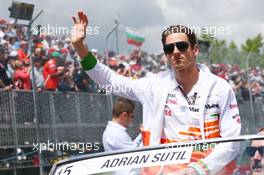 Adrian Sutil (GER) Sahara Force India F1 on the drivers parade. 09.06.2013. Formula 1 World Championship, Rd 7, Canadian Grand Prix, Montreal, Canada, Race Day.