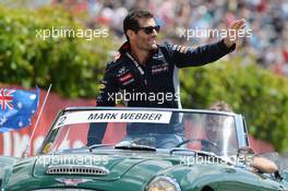 Mark Webber (AUS) Red Bull Racing on the drivers parade. 09.06.2013. Formula 1 World Championship, Rd 7, Canadian Grand Prix, Montreal, Canada, Race Day.