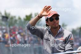 Sergio Perez (MEX) McLaren on the drivers parade. 09.06.2013. Formula 1 World Championship, Rd 7, Canadian Grand Prix, Montreal, Canada, Race Day.