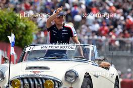 Valtteri Bottas (FIN) Williams on the drivers parade. 09.06.2013. Formula 1 World Championship, Rd 7, Canadian Grand Prix, Montreal, Canada, Race Day.