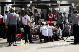 McLaren practice pit stops. 12.04.2013. Formula 1 World Championship, Rd 3, Chinese Grand Prix, Shanghai, China, Practice Day.