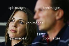 Claire Williams (GBR) Williams Deputy Team Principal and Christian Horner (GBR) Red Bull Racing Team Principal in the FIA Press Conference. 12.04.2013. Formula 1 World Championship, Rd 3, Chinese Grand Prix, Shanghai, China, Practice Day.