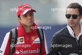 Felipe Massa (BRA) Ferrari with Nicolas Todt (FRA) Driver Manager. 12.04.2013. Formula 1 World Championship, Rd 3, Chinese Grand Prix, Shanghai, China, Practice Day.