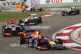 Sebastian Vettel (GER) Red Bull Racing RB9. 14.04.2013. Formula 1 World Championship, Rd 3, Chinese Grand Prix, Shanghai, China, Race Day.