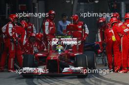 Felipe Massa (BRA) Ferrari F138 makes a pit stop. 14.04.2013. Formula 1 World Championship, Rd 3, Chinese Grand Prix, Shanghai, China, Race Day.