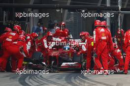 Fernando Alonso (ESP) Ferrari F138 makes a pit stop. 14.04.2013. Formula 1 World Championship, Rd 3, Chinese Grand Prix, Shanghai, China, Race Day.