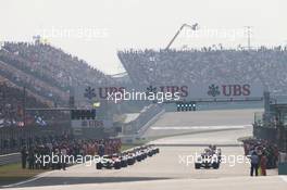 The grid before the start of the race. 14.04.2013. Formula 1 World Championship, Rd 3, Chinese Grand Prix, Shanghai, China, Race Day.