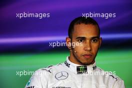 Pole sitter Lewis Hamilton (GBR) Mercedes AMG F1 in the FIA Press Conference. 13.04.2013. Formula 1 World Championship, Rd 3, Chinese Grand Prix, Shanghai, China, Qualifying Day.