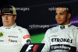 (L to R): Kimi Raikkonen (FIN) Lotus F1 Team and pole sitter Lewis Hamilton (GBR) Mercedes AMG F1 in the FIA Press Conference. 13.04.2013. Formula 1 World Championship, Rd 3, Chinese Grand Prix, Shanghai, China, Qualifying Day.