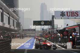 Max Chilton (GBR) Marussia F1 Team MR02 leaves the pits. 13.04.2013. Formula 1 World Championship, Rd 3, Chinese Grand Prix, Shanghai, China, Qualifying Day.