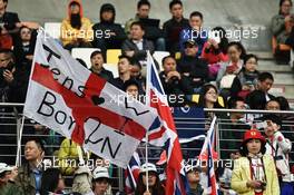 Jenson Button (GBR) McLaren fans and flags. 20.04.2014. Formula 1 World Championship, Rd 4, Chinese Grand Prix, Shanghai, China, Race Day.