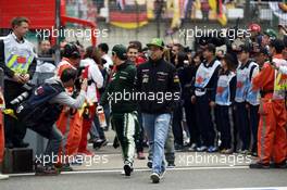 Sergio Perez (MEX) Sahara Force India F1 on the drivers parade. 20.04.2014. Formula 1 World Championship, Rd 4, Chinese Grand Prix, Shanghai, China, Race Day.