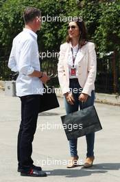 (L to R): David Coulthard (GBR) Red Bull Racing and Scuderia Toro Advisor / BBC Television Commentator with Fabiana Flosi (BRA), fiance of Bernie Ecclestone (GBR) CEO Formula One Group (FOM). 14.04.2013. Formula 1 World Championship, Rd 3, Chinese Grand Prix, Shanghai, China, Race Day.