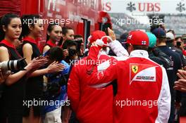 Kimi Raikkonen (FIN) Ferrari on the drivers parade. 20.04.2014. Formula 1 World Championship, Rd 4, Chinese Grand Prix, Shanghai, China, Race Day.