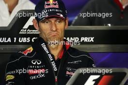 Mark Webber (AUS) Red Bull Racing in the FIA Press Conference. 11.04.2013. Formula 1 World Championship, Rd 3, Chinese Grand Prix, Shanghai, China, Preparation Day.