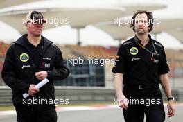 (L to R): Alan Permane (GBR) Lotus F1 Team Trackside Operations Director and Ciaron Pilbeam (GBR) Lotus F1 Team Chief Race Engineer walk the circuit. 11.04.2013. Formula 1 World Championship, Rd 3, Chinese Grand Prix, Shanghai, China, Preparation Day.