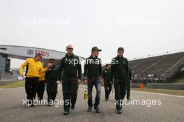 Charles Pic (FRA) Caterham walks the circuit. 11.04.2013. Formula 1 World Championship, Rd 3, Chinese Grand Prix, Shanghai, China, Preparation Day.