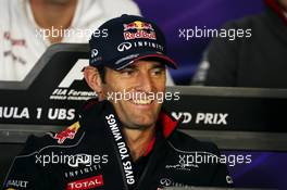 Mark Webber (AUS) Red Bull Racing in the FIA Press Conference. 11.04.2013. Formula 1 World Championship, Rd 3, Chinese Grand Prix, Shanghai, China, Preparation Day.