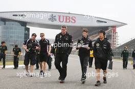 Romain Grosjean (FRA) Lotus F1 Team walks the circuit. 11.04.2013. Formula 1 World Championship, Rd 3, Chinese Grand Prix, Shanghai, China, Preparation Day.