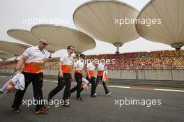 Paul di Resta (GBR) Sahara Force India F1 walks the circuit. 11.04.2013. Formula 1 World Championship, Rd 3, Chinese Grand Prix, Shanghai, China, Preparation Day.