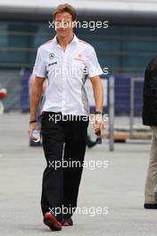 Jenson Button (GBR) McLaren. 11.04.2013. Formula 1 World Championship, Rd 3, Chinese Grand Prix, Shanghai, China, Preparation Day.