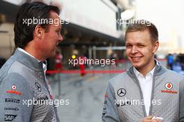 (L to R): Sam Michael (AUS) McLaren Sporting Director with Kevin Magnussen (DEN) McLaren Test Driver. 11.04.2013. Formula 1 World Championship, Rd 3, Chinese Grand Prix, Shanghai, China, Preparation Day.