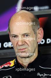 Adrian Newey (GBR) Red Bull Racing Chief Technical Officer in the FIA Press Conference. 10.05.2013. Formula 1 World Championship, Rd 5, Spanish Grand Prix, Barcelona, Spain, Practice Day