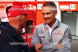 Martin Whitmarsh (GBR) McLaren Chief Executive Officer with Niki Lauda (AUT) Mercedes Non-Executive Chairman. 10.05.2013. Formula 1 World Championship, Rd 5, Spanish Grand Prix, Barcelona, Spain, Practice Day