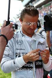 Nico Rosberg (GER) Mercedes AMG F1 on the grid. 12.05.2013. Formula 1 World Championship, Rd 5, Spanish Grand Prix, Barcelona, Spain, Race Day