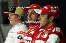 The FIA Press Conference (L to R): Kimi Raikkonen (FIN) Lotus F1 Team, second; Fernando Alonso (ESP) Ferrari, race winner; Felipe Massa (BRA) Ferrari, third. 12.05.2013. Formula 1 World Championship, Rd 5, Spanish Grand Prix, Barcelona, Spain, Race Day