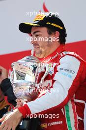 Race winner Fernando Alonso (ESP) Ferrari celebrates on the podium. 12.05.2013. Formula 1 World Championship, Rd 5, Spanish Grand Prix, Barcelona, Spain, Race Day